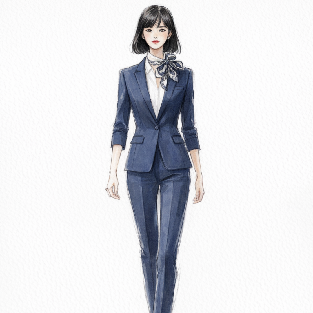 專業商務套裝訂造 | 免費制服設計 | 設計辦公室西裝 | 訂製藍色女西裝套裝 | 員工制服訂製 1