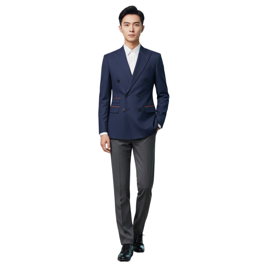 設計商務精英雙排扣西裝外套 | 精選羊毛混紡 | 挺括有型 | 彰顯專業氣質 1