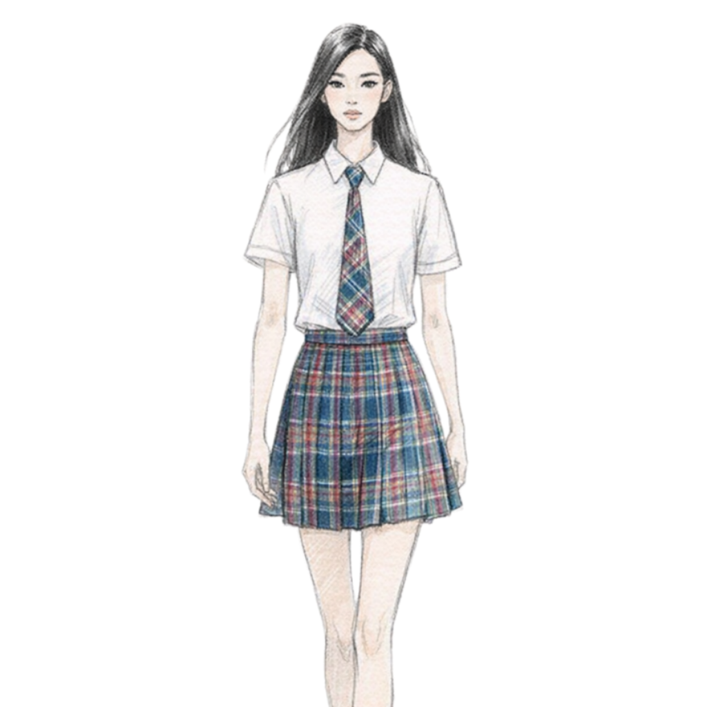 設計時尚格子女裝校服 | 學院風短袖校服套裝 | 透氣舒適 | 展現青春活力 2