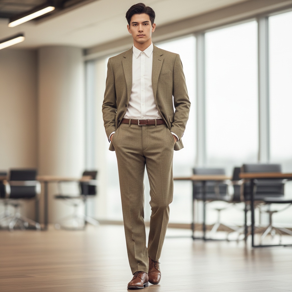 設計公司制服 | 卡其色精紡羊毛西裝 | 展現專業與品味 | 商務西裝 | 團體西裝 | 辦公室制服 1