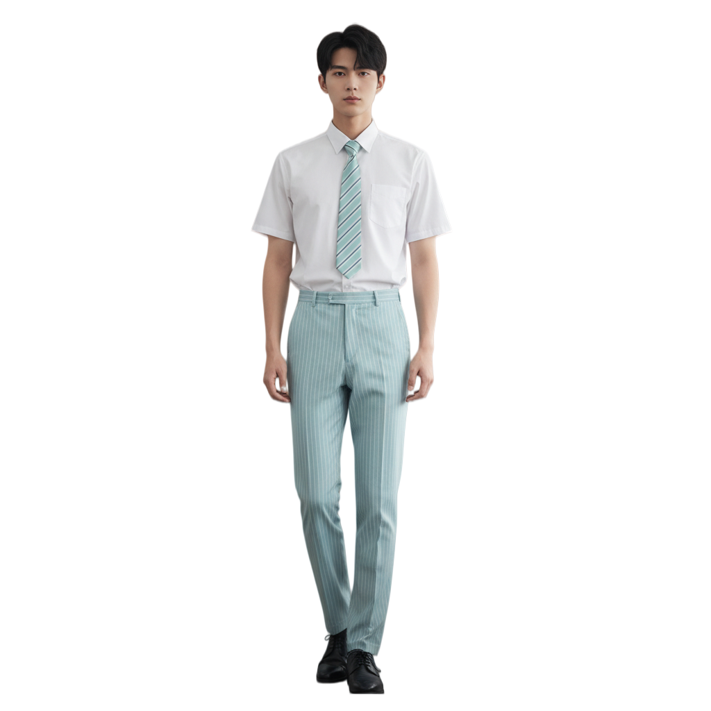 訂製男裝清爽條紋校服套裝 | 透氣舒適 | 展現青春活力 | 香港制服訂造首選 1