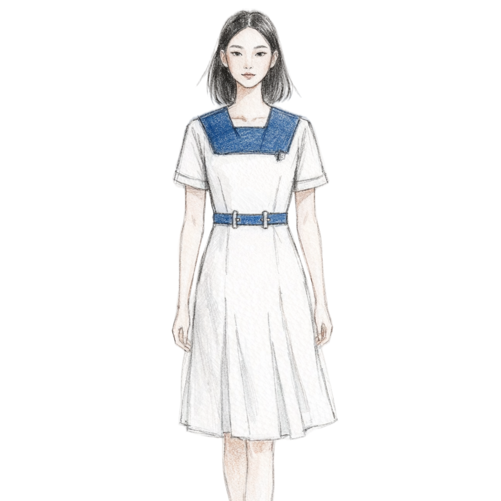 時尚水手領拼接制服裙 | 輕盈透氣 | 專業定制 | 展現團隊優雅風采 2