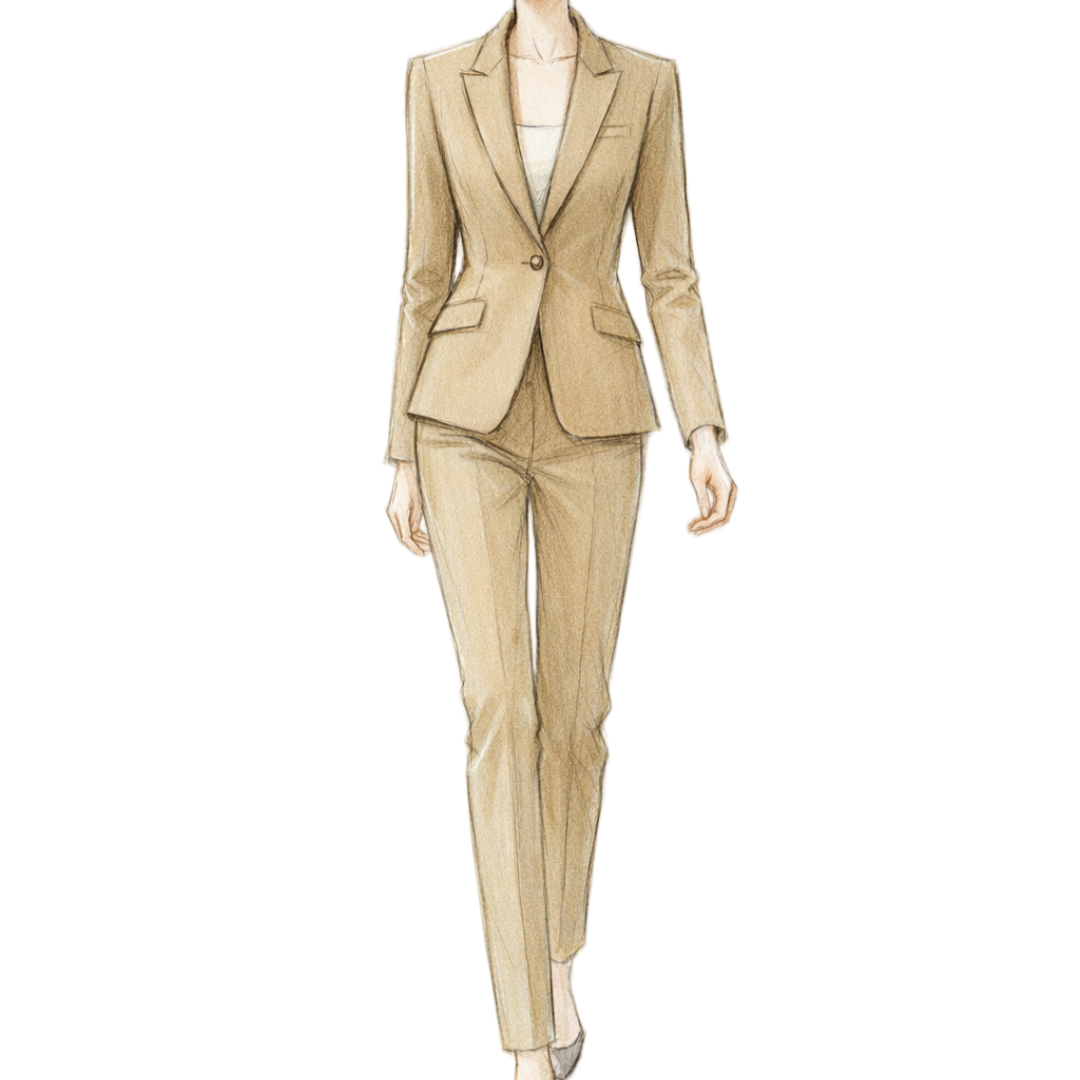 設計女裝米色商務西裝套裝 | 輕薄透氣 | 專業時尚 | 四季皆宜 | 企業制服 | 辦公室服裝 2