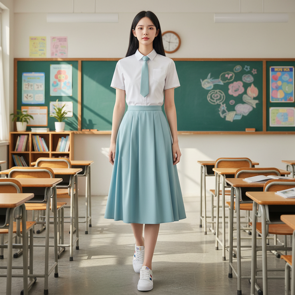 設計女裝透氣免燙校園制服 | 輕盈百褶裙套裝 | 展現青春活力