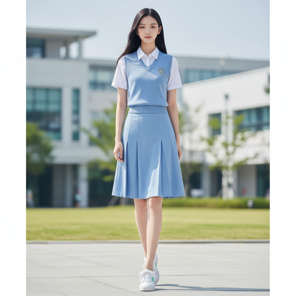 設計時尚女裝校服套裝 | 清爽學院風針織背心裙套裝 | 透氣抗皺 | 展現青春活力 | 香港校服訂造首選 1