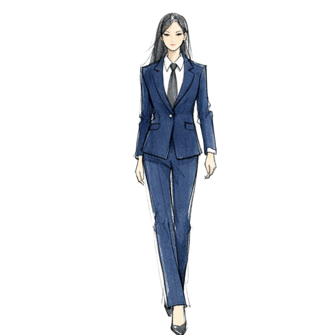盯著女西裝長褲套裝 | 專業修身商務西裝套裝 | 透氣抗皺 | 展現優雅幹練職場形象 2