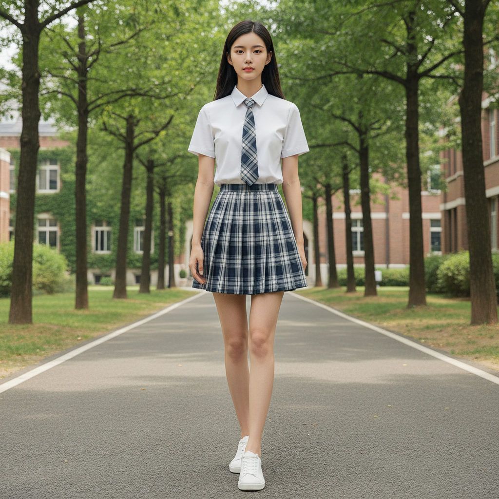 設計時尚格子女裝校服 | 學院風短袖校服套裝 | 透氣舒適 | 展現青春活力