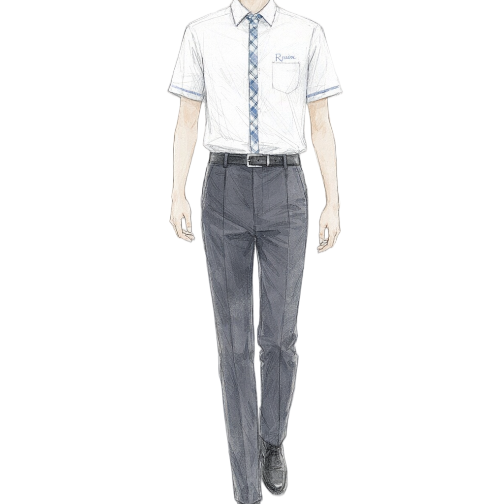 設計透氣舒適校服訂造 | 時尚格紋短袖襯衫配修身西褲 | 展現學生專業活力 2