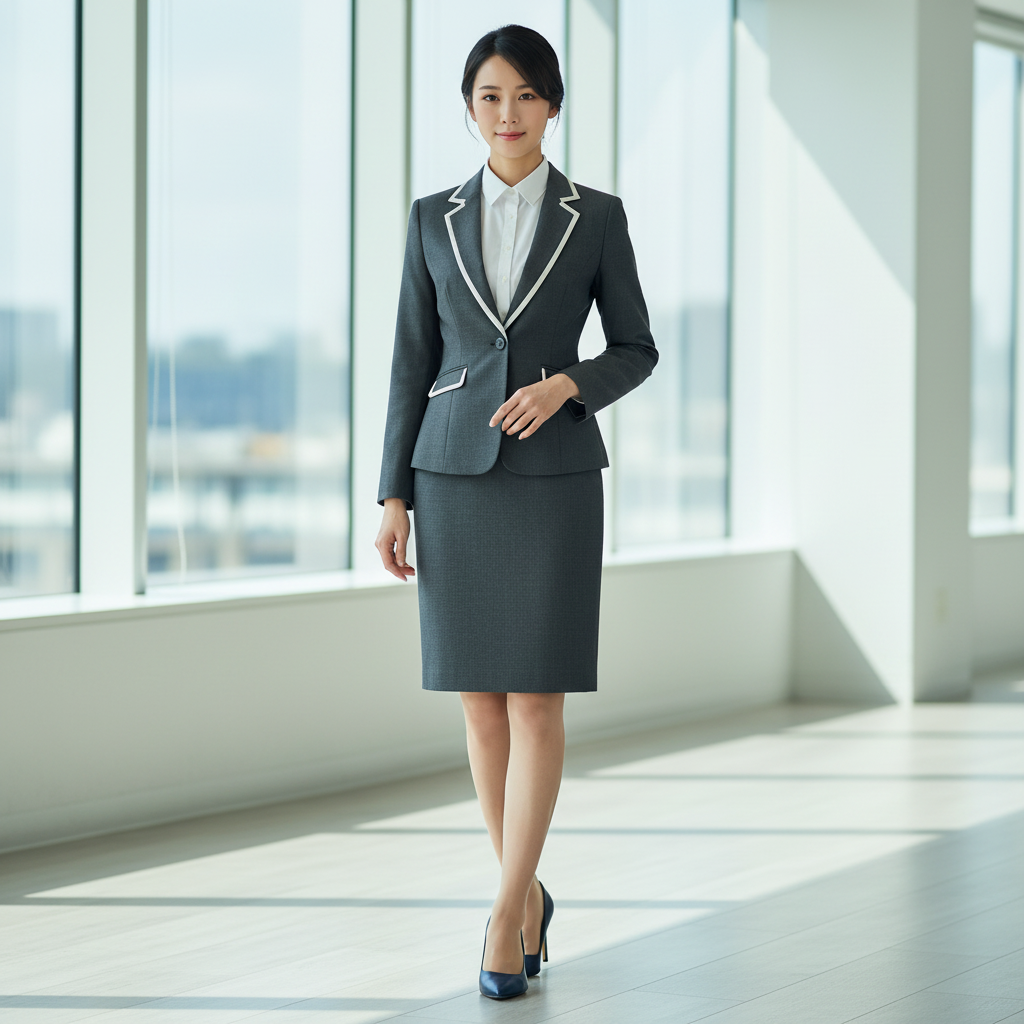 度身訂製女西裝套裝 | 灰色西裝套裝 | 可提供素材我們設計 | 專業商務女裝套裝訂造 | 優雅修身 | 展現企業專業形象 1