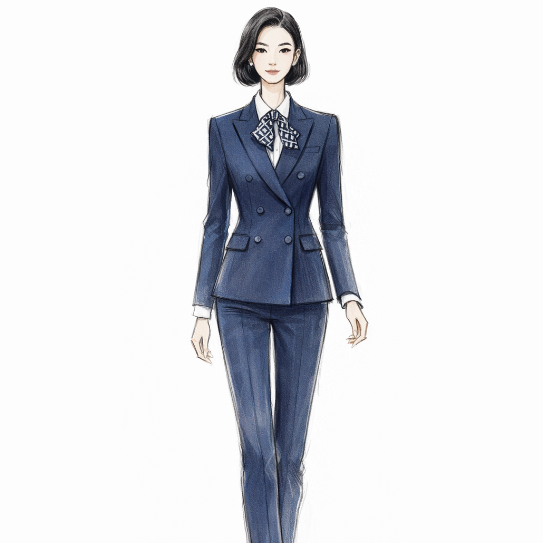 免費設計女西裝套裝 | 職業裝訂做 | 專業商務套裝設計 | 女裝雙排釦西裝設計 1