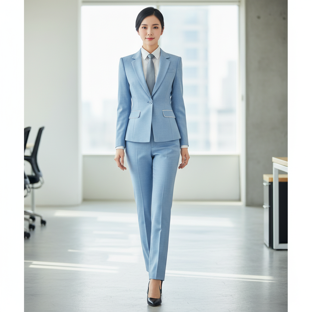 iGift專業訂製淺藍色商務西裝套裝 | 修身剪裁 | 舒適透氣 | 展現自信職場魅力 1