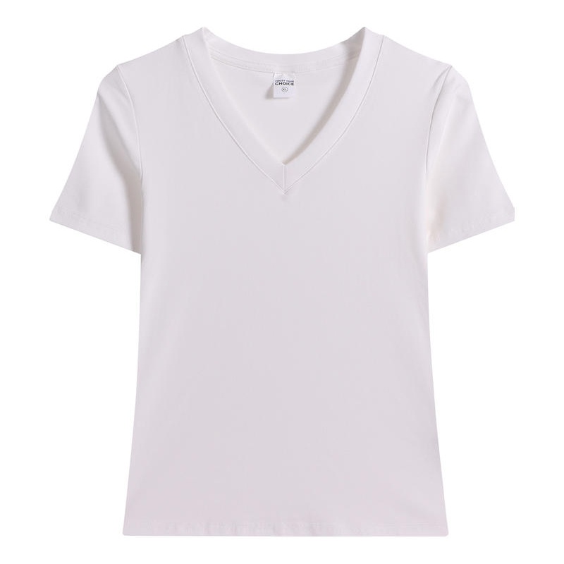 透氣舒適V領短袖T恤 - 純棉女裝百搭制服訂造 - iGift 香港女士服裝