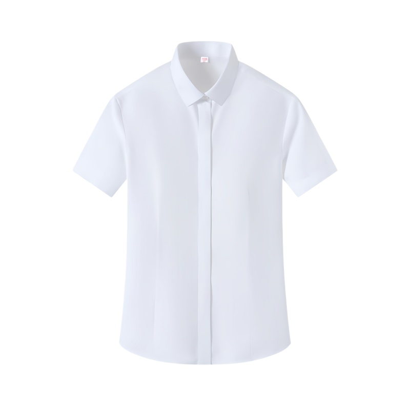 莫代爾棉免燙短袖恤衫：舒適透氣，商務休閒百搭女裝制服 - iGift 香港女士服裝