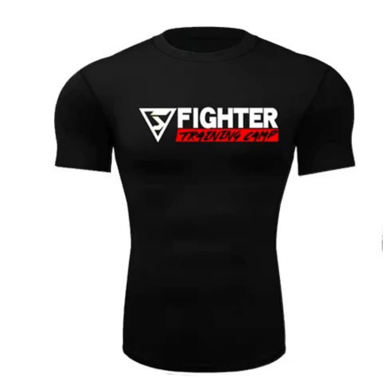 Fighter Training Camp黑色短袖泰拳訓練服及拳擊服訂造款式