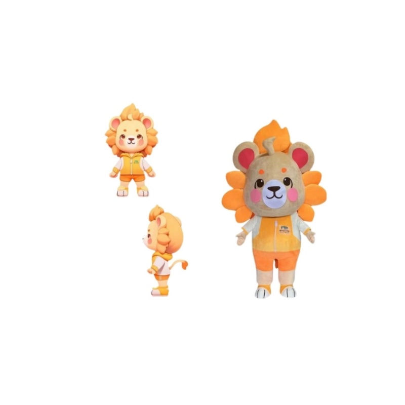 可愛小獅子品牌吉祥物人偶服與毛絨公仔套裝訂造
