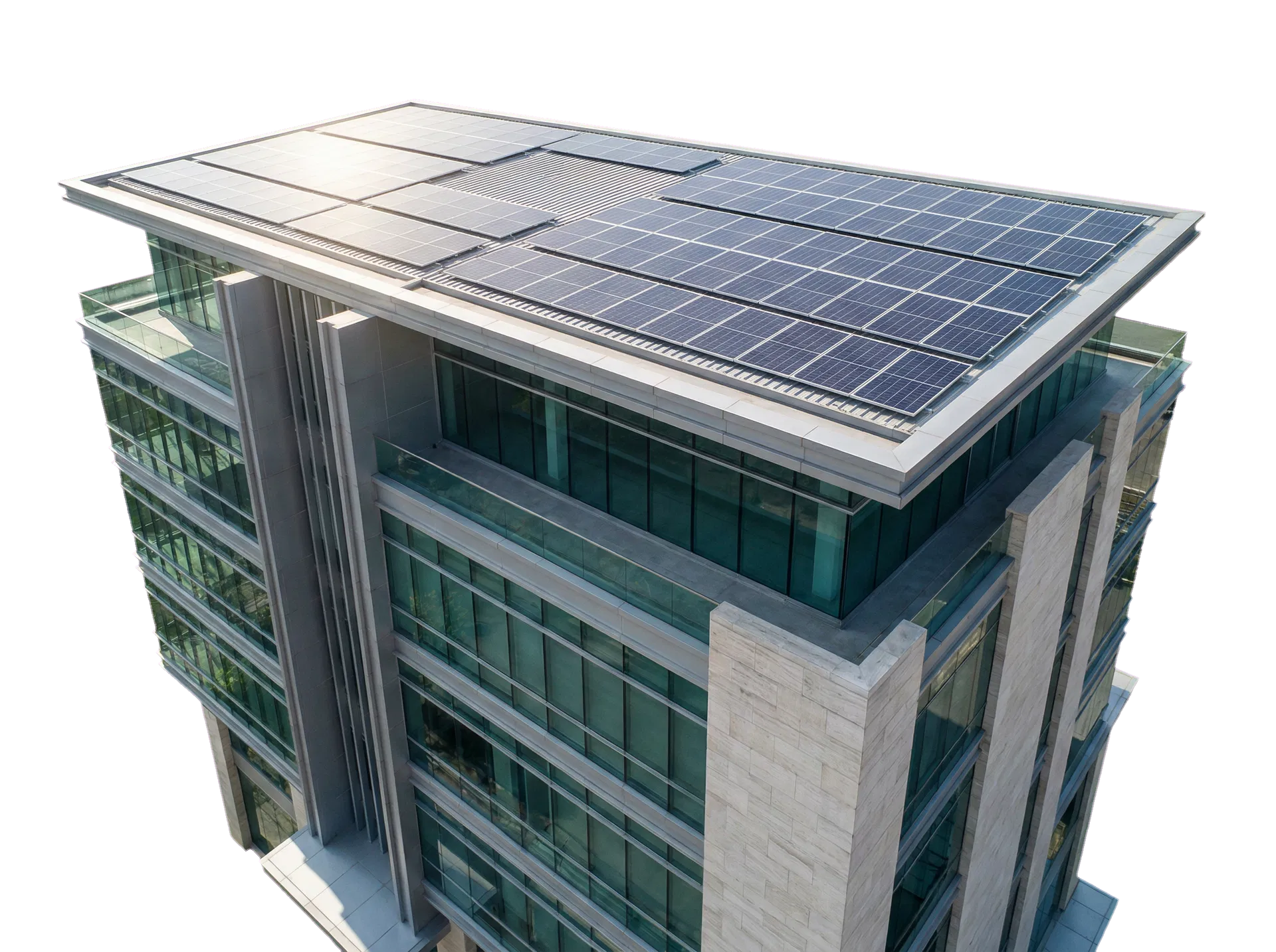 Commercial building solar installation