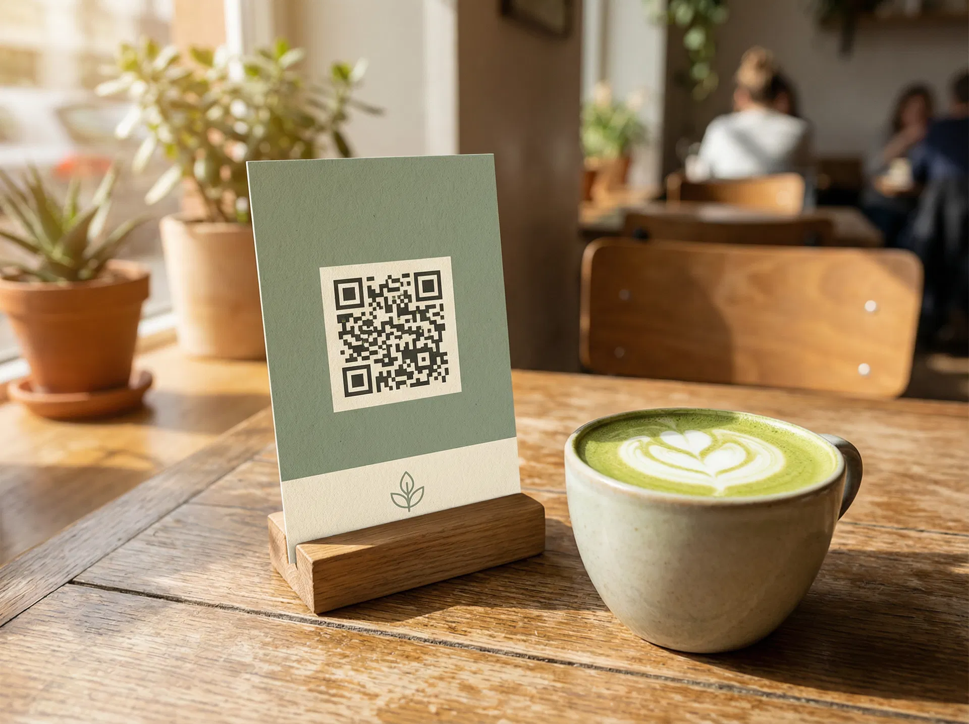 QR code on café table