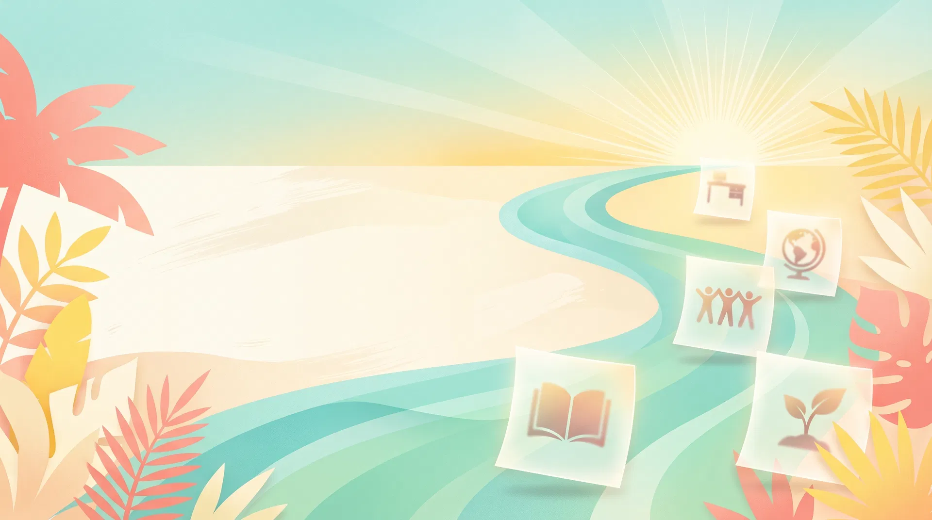 Bright abstract hero illustration for life journey