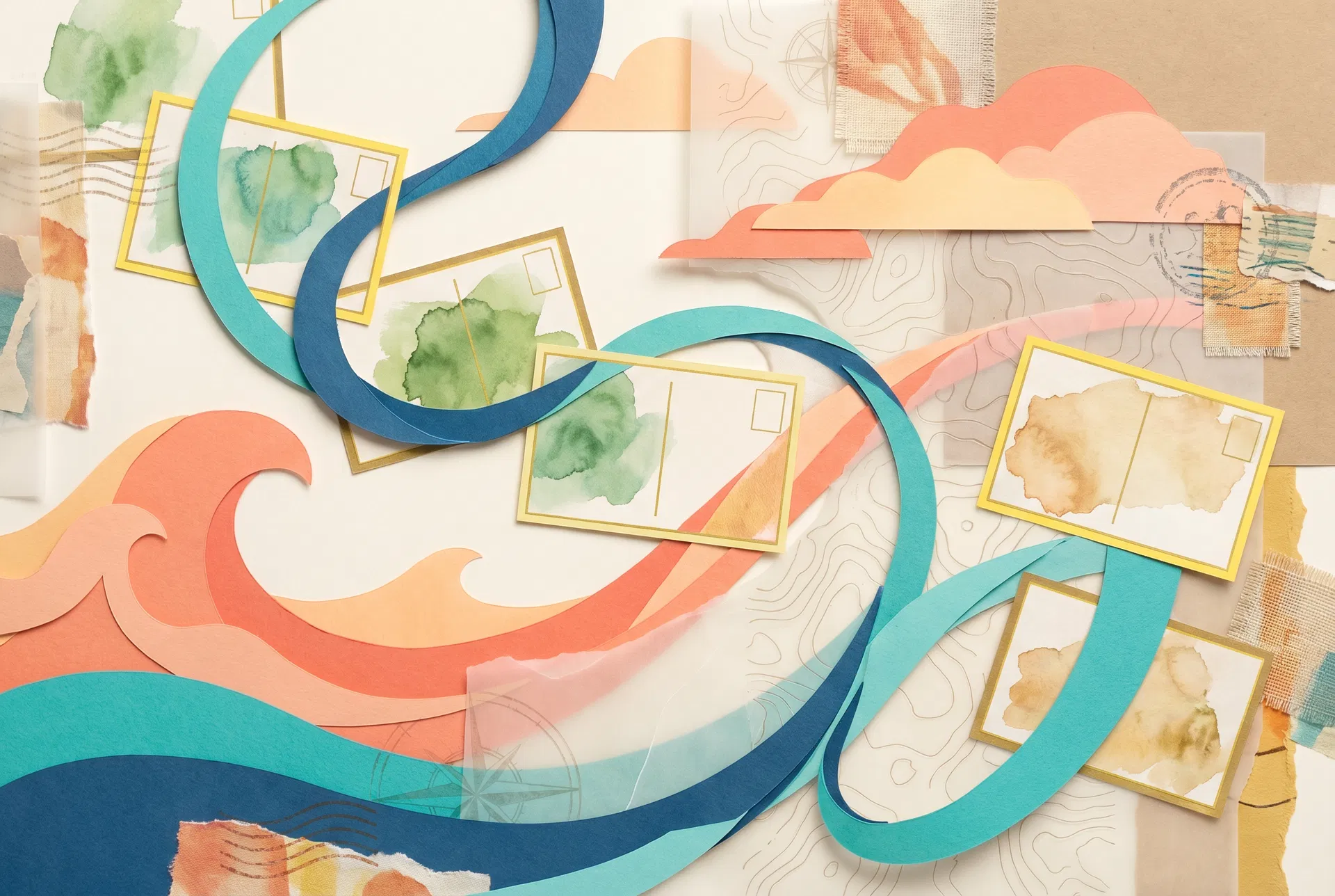 Travel memory collage accent