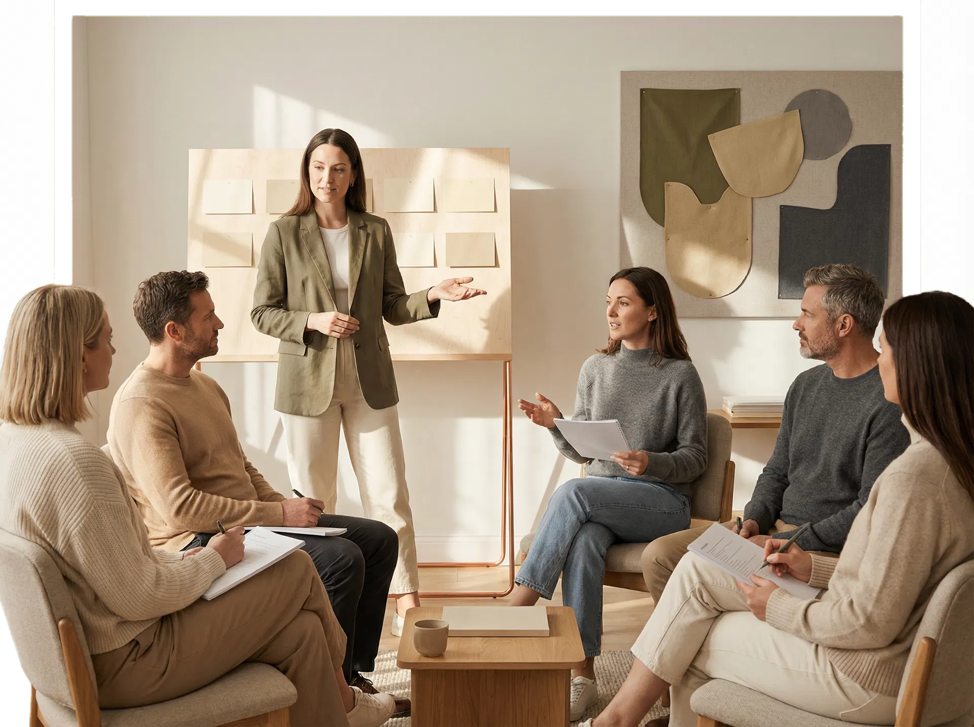 A BALM facilitator leading a structured family recovery training session