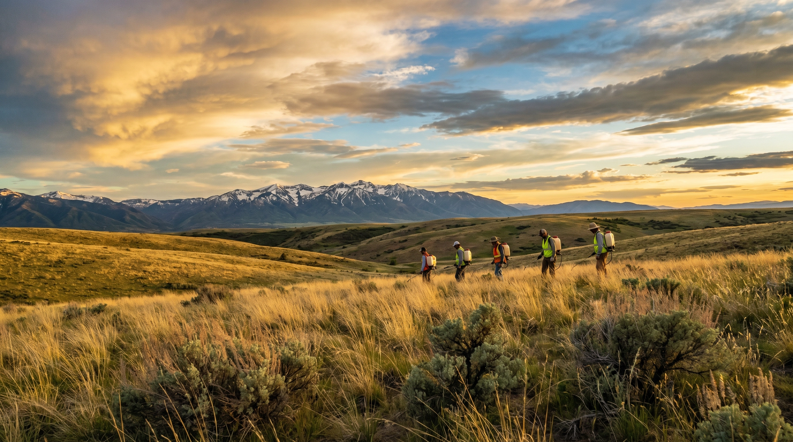 Land management team working in Utah landscape