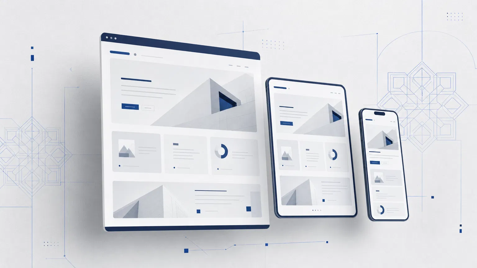 Responsive website showcase panels