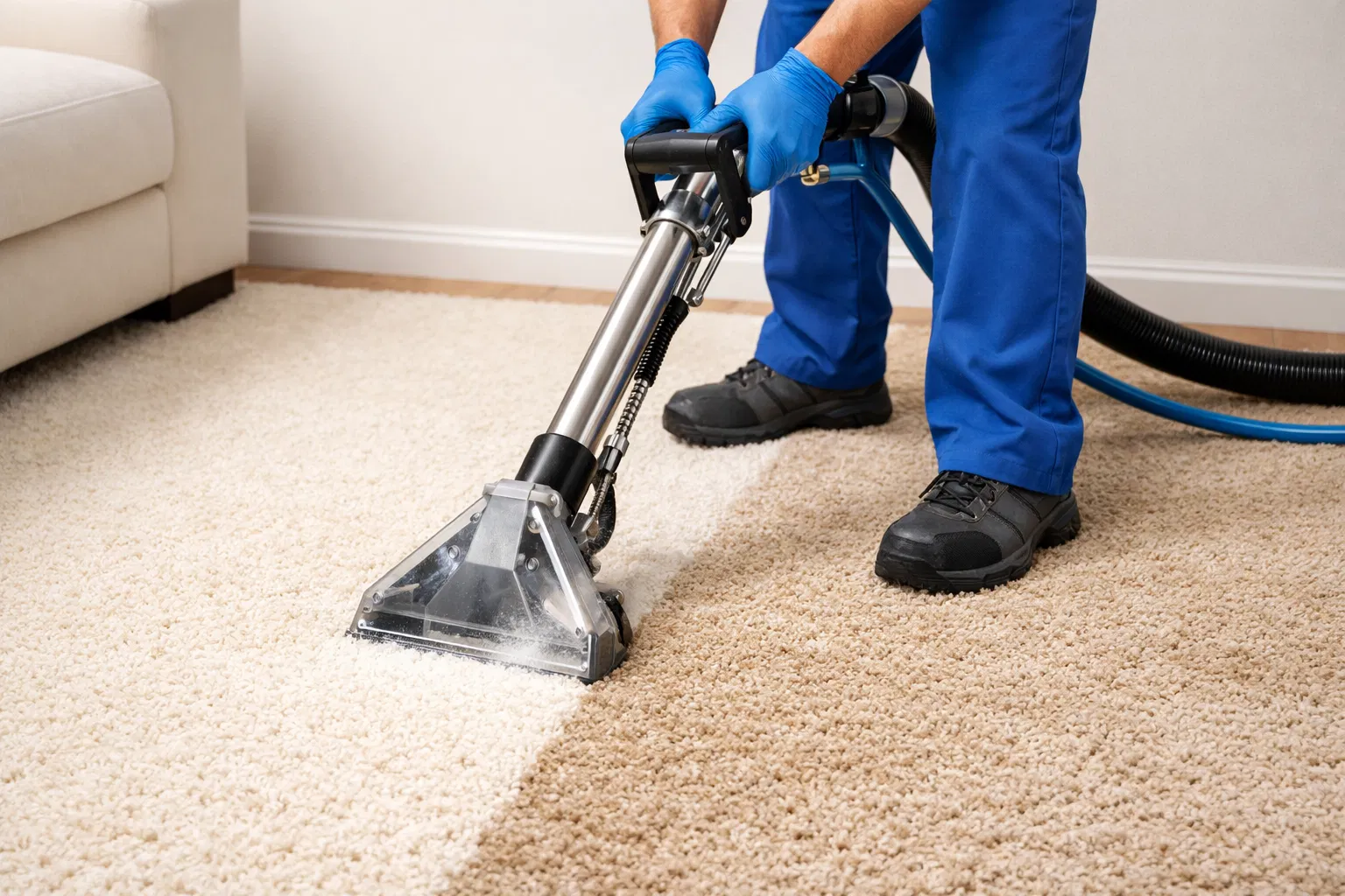 Professional steam carpet cleaning