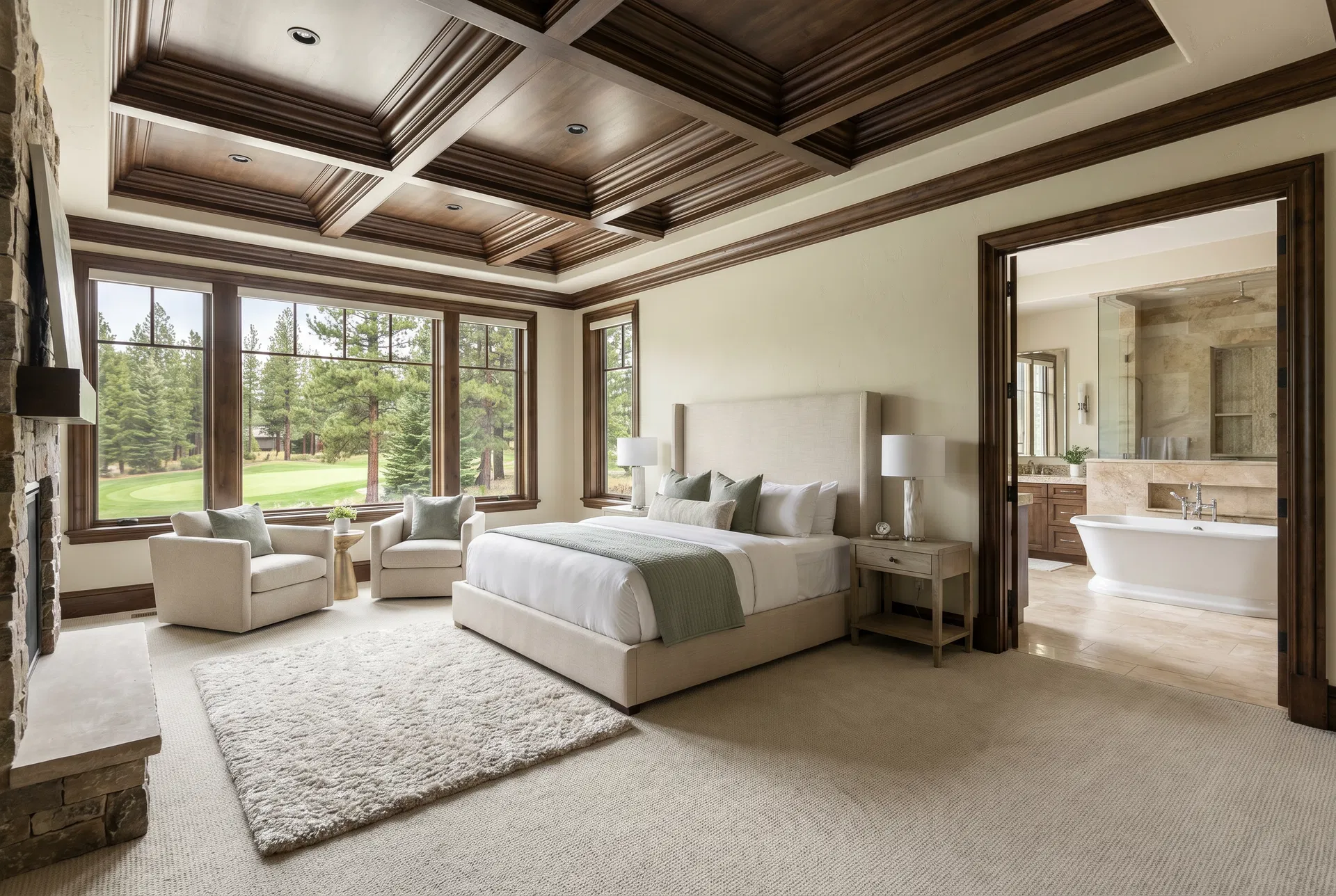 Primary Suite — Golf Course Views & Spa Bath