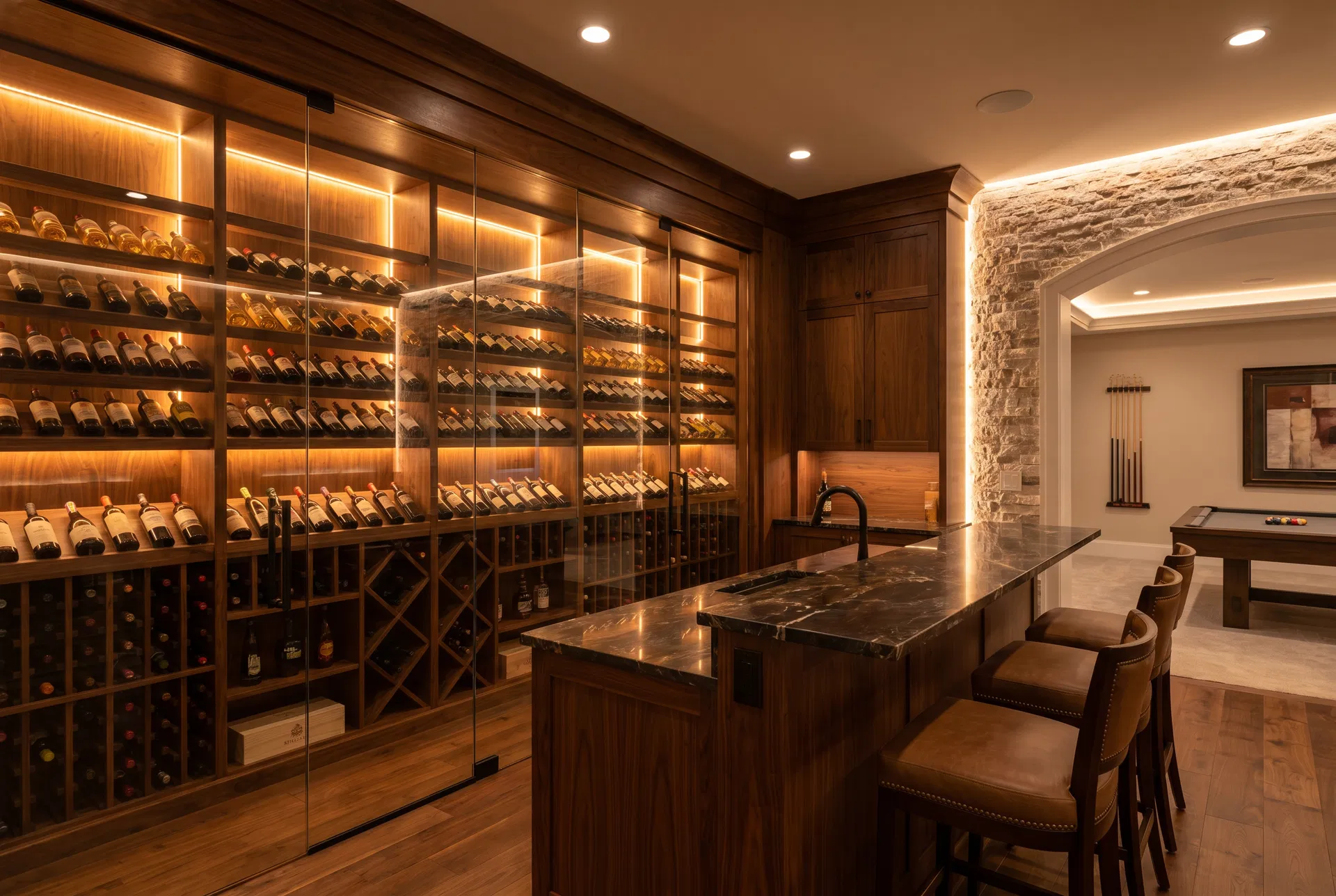 Wine Cellar & Bar — 500-Bottle Display