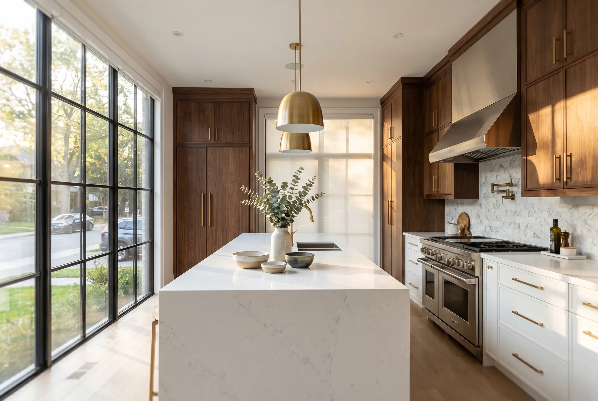 Contractor reviewing blueprints