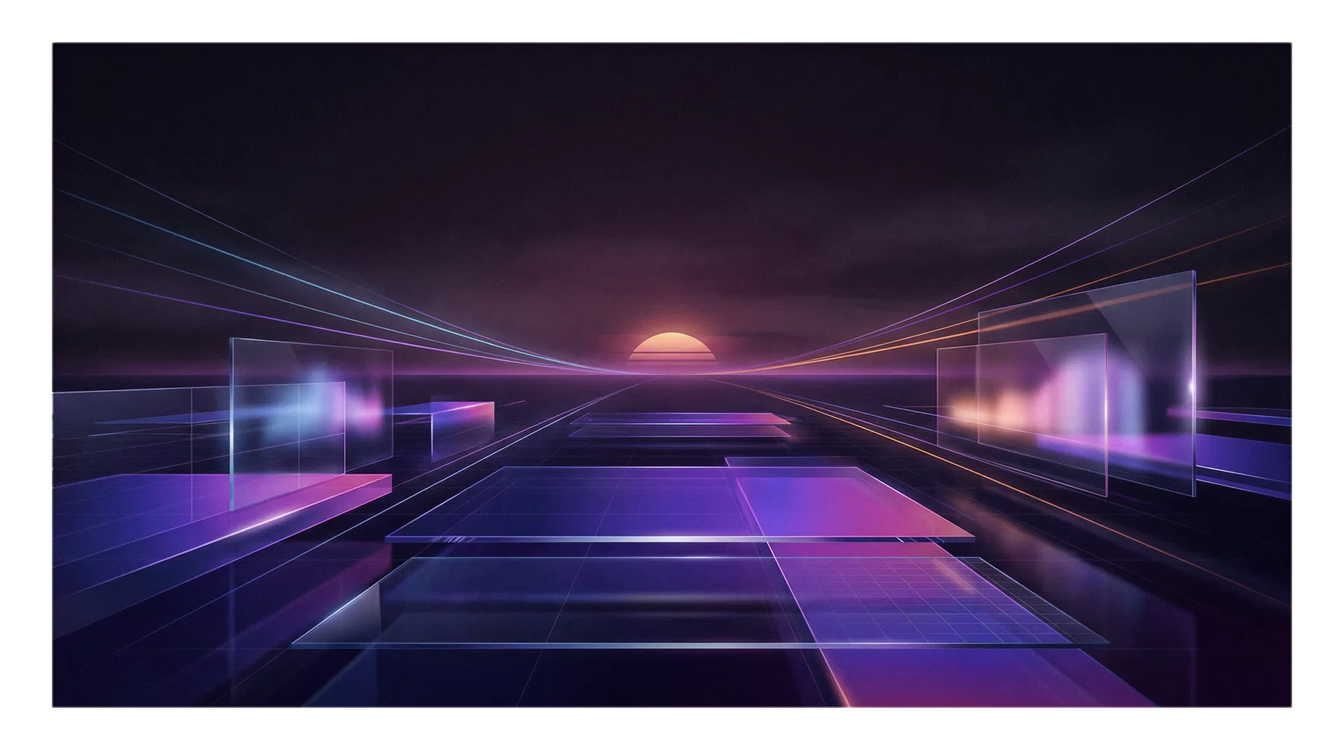 Retro-futurist purple horizon representing scalable growth systems