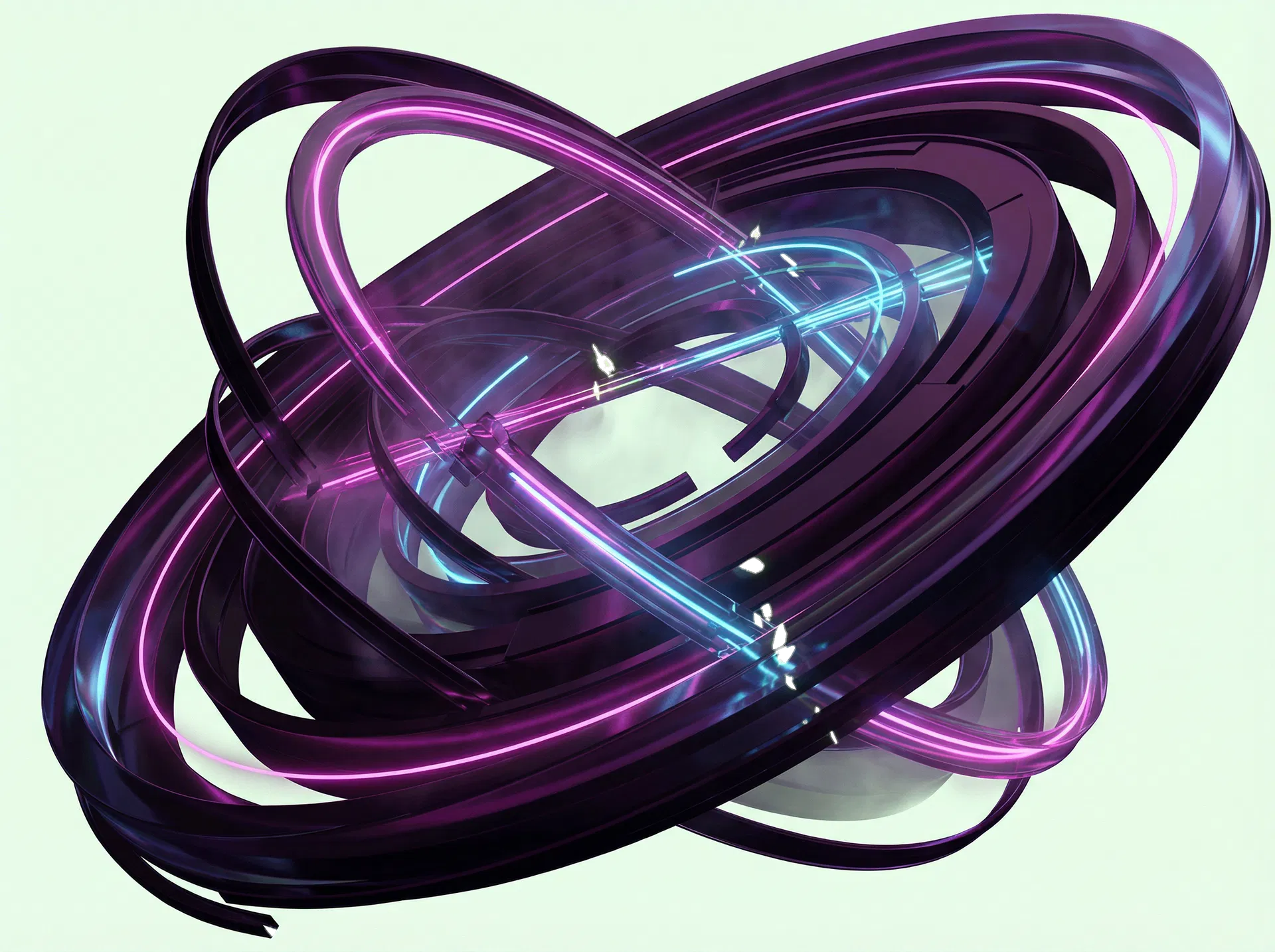 Abstract orbital system suggesting signal, flow, and performance architecture