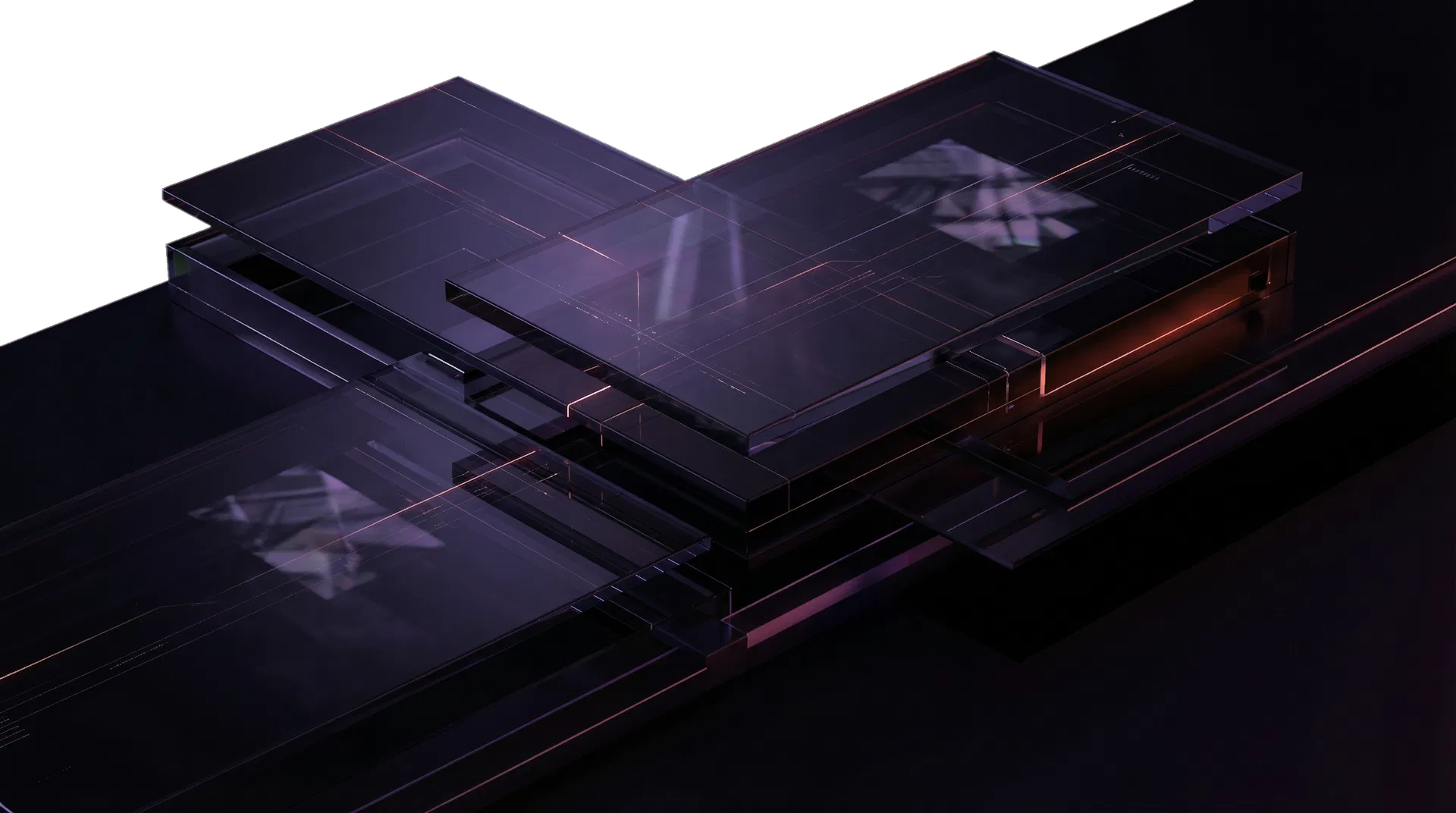 Dark abstract system grid representing integrated growth mechanics