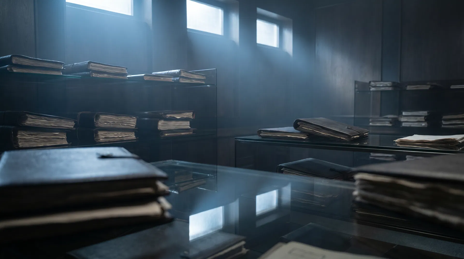 Archiwum wiedzy operacyjnej w ciemnym stylu premium