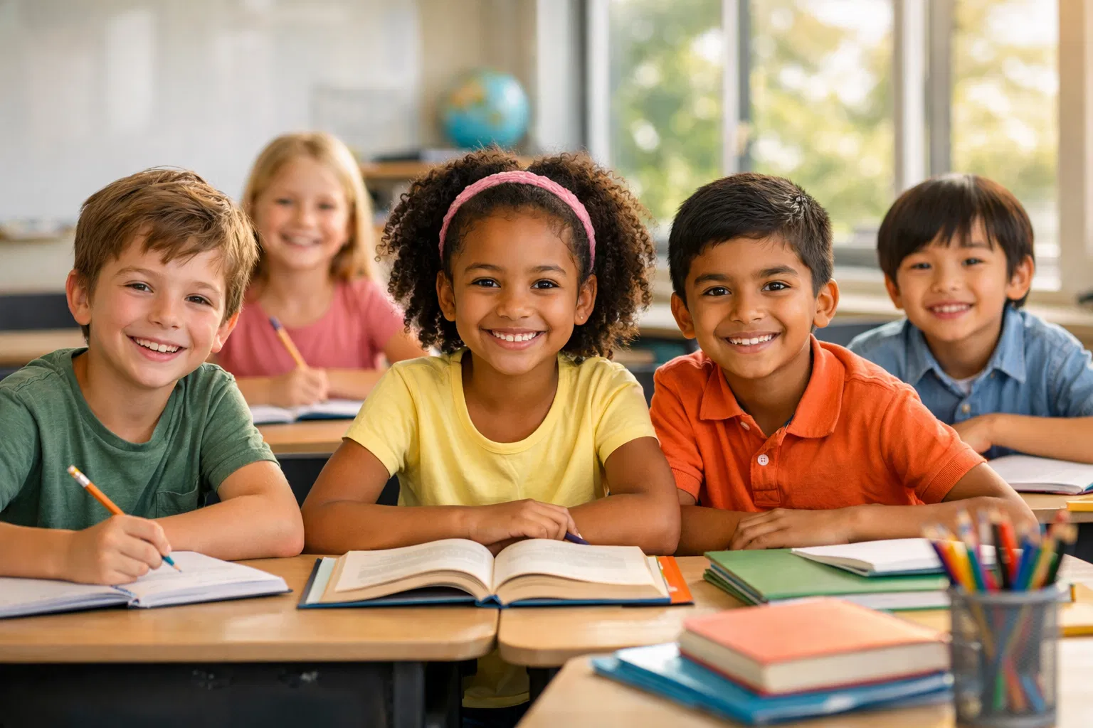 Diverse children in classroom