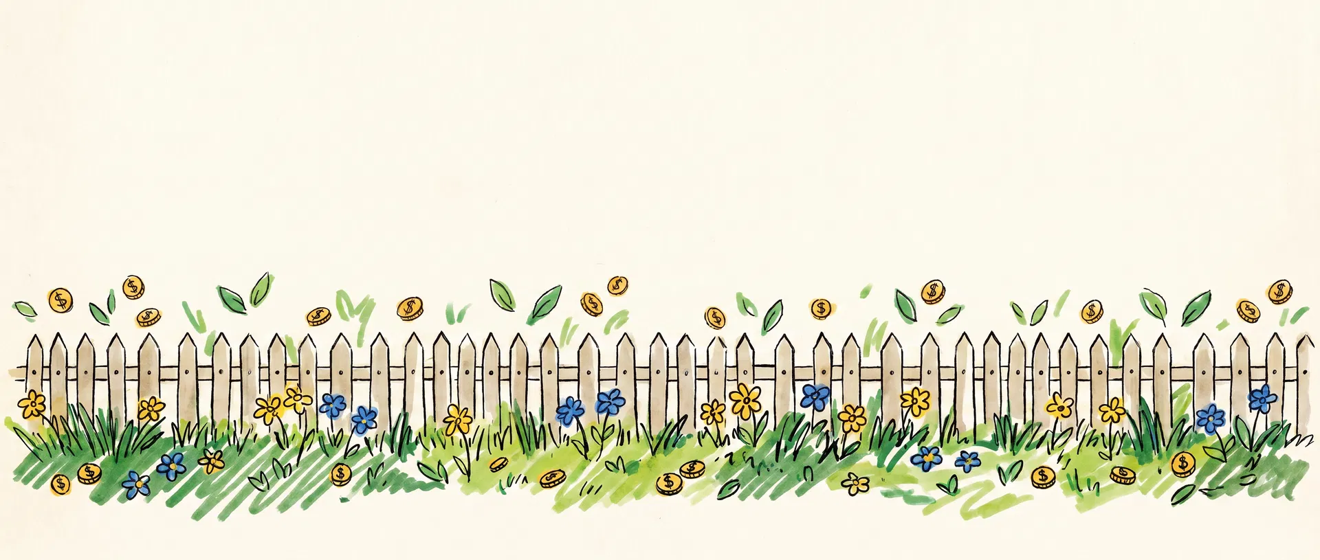 Hand-drawn garden divider