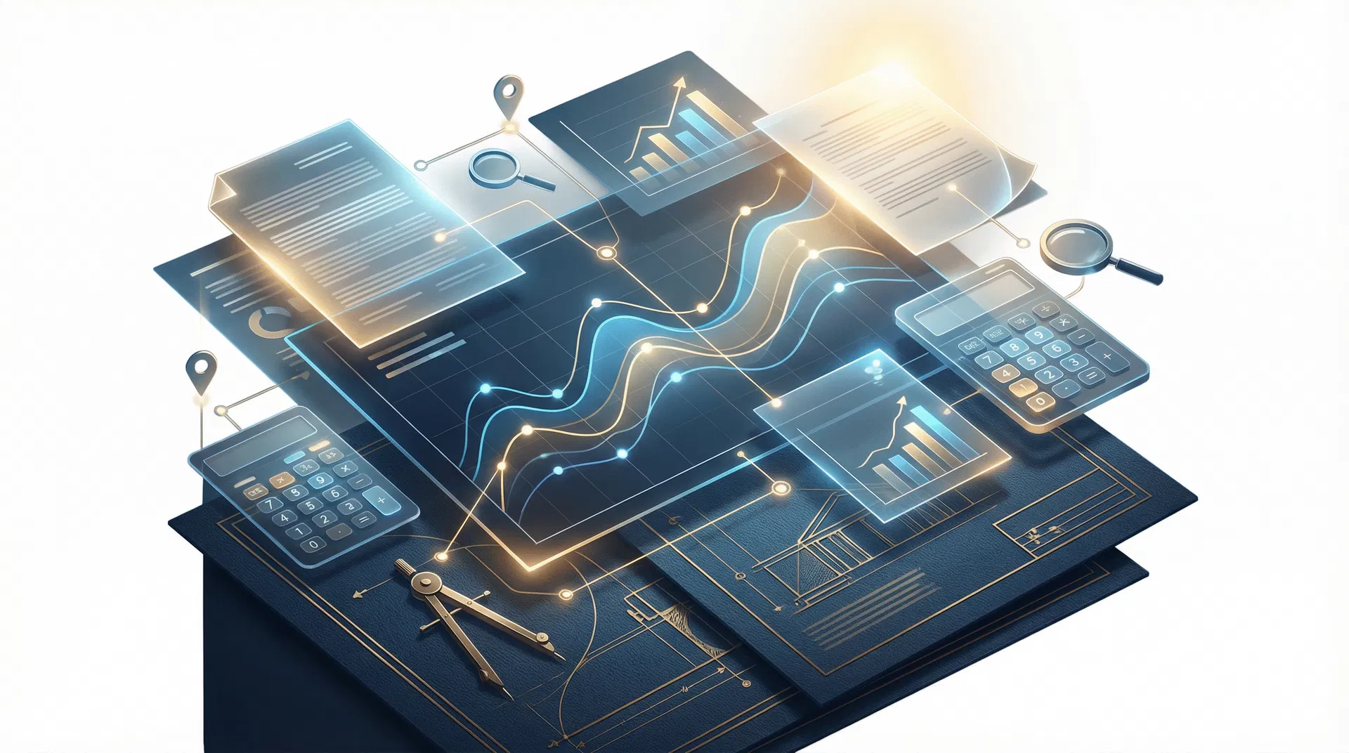 Abstract financial analysis visualization