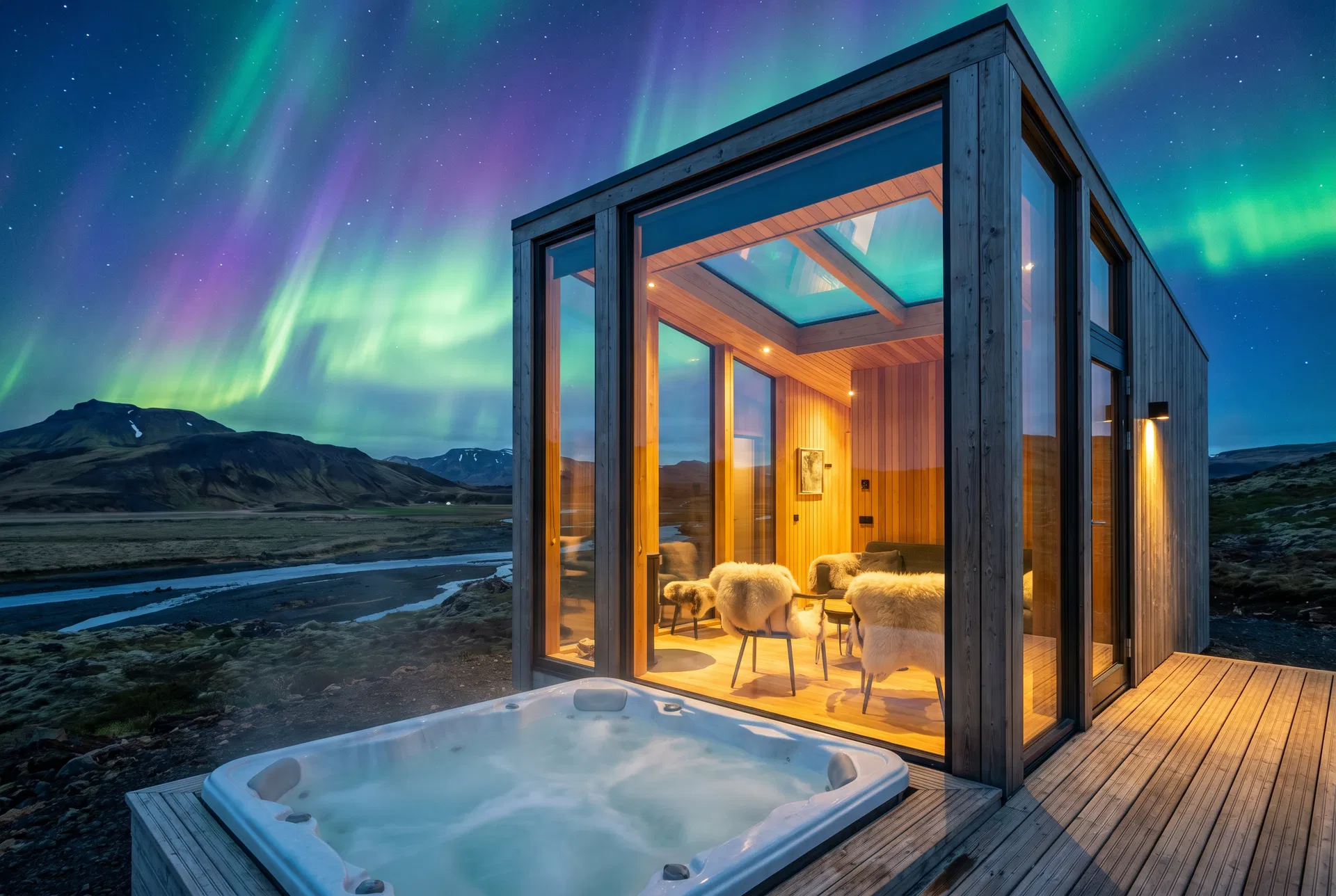 Northern Lights Glass Cabin