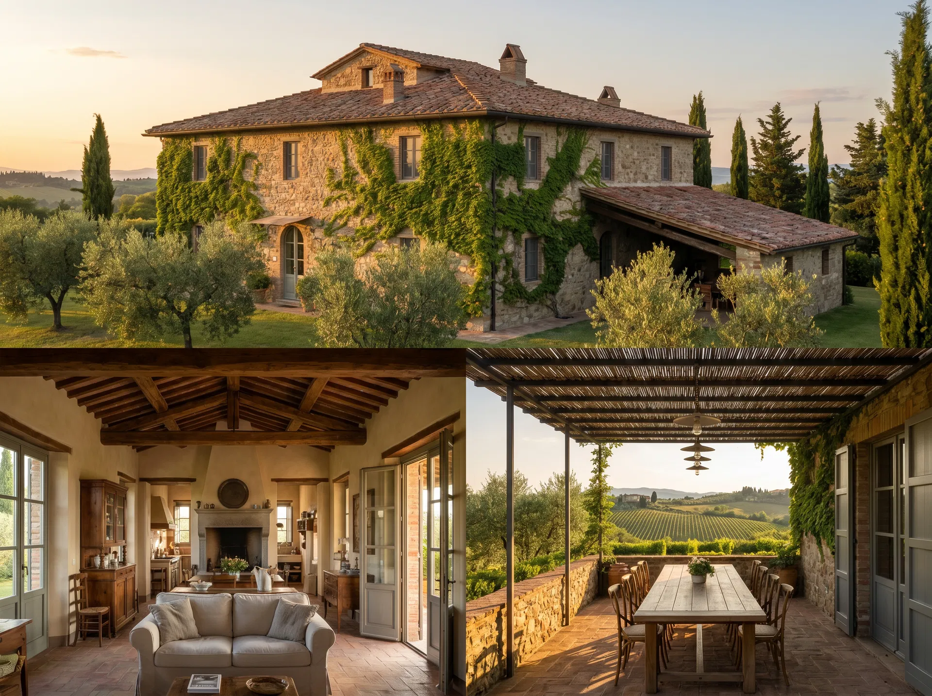 Restored Tuscan Farmhouse with Vineyard Views
