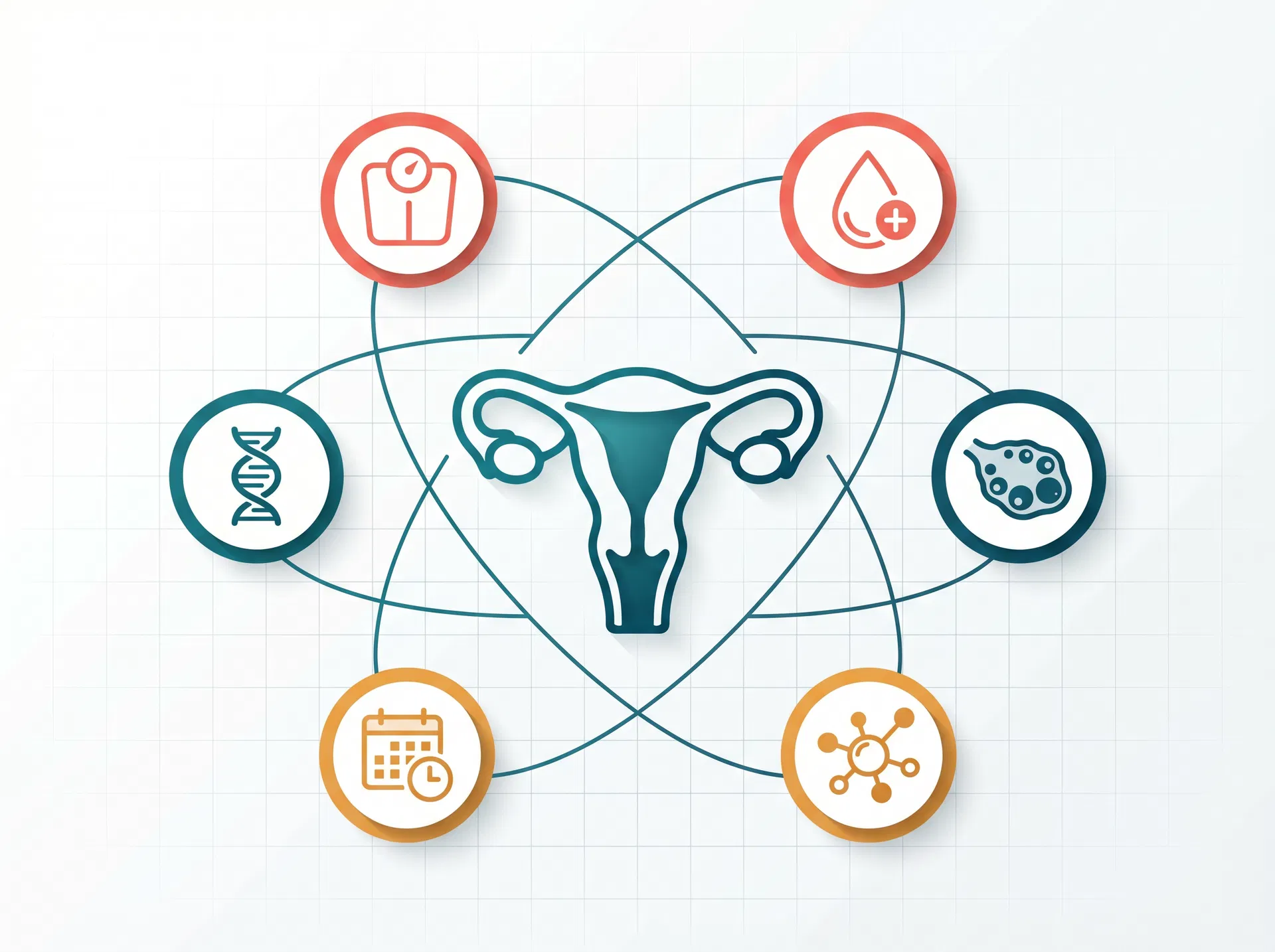 子宫内膜癌风险因素示意图