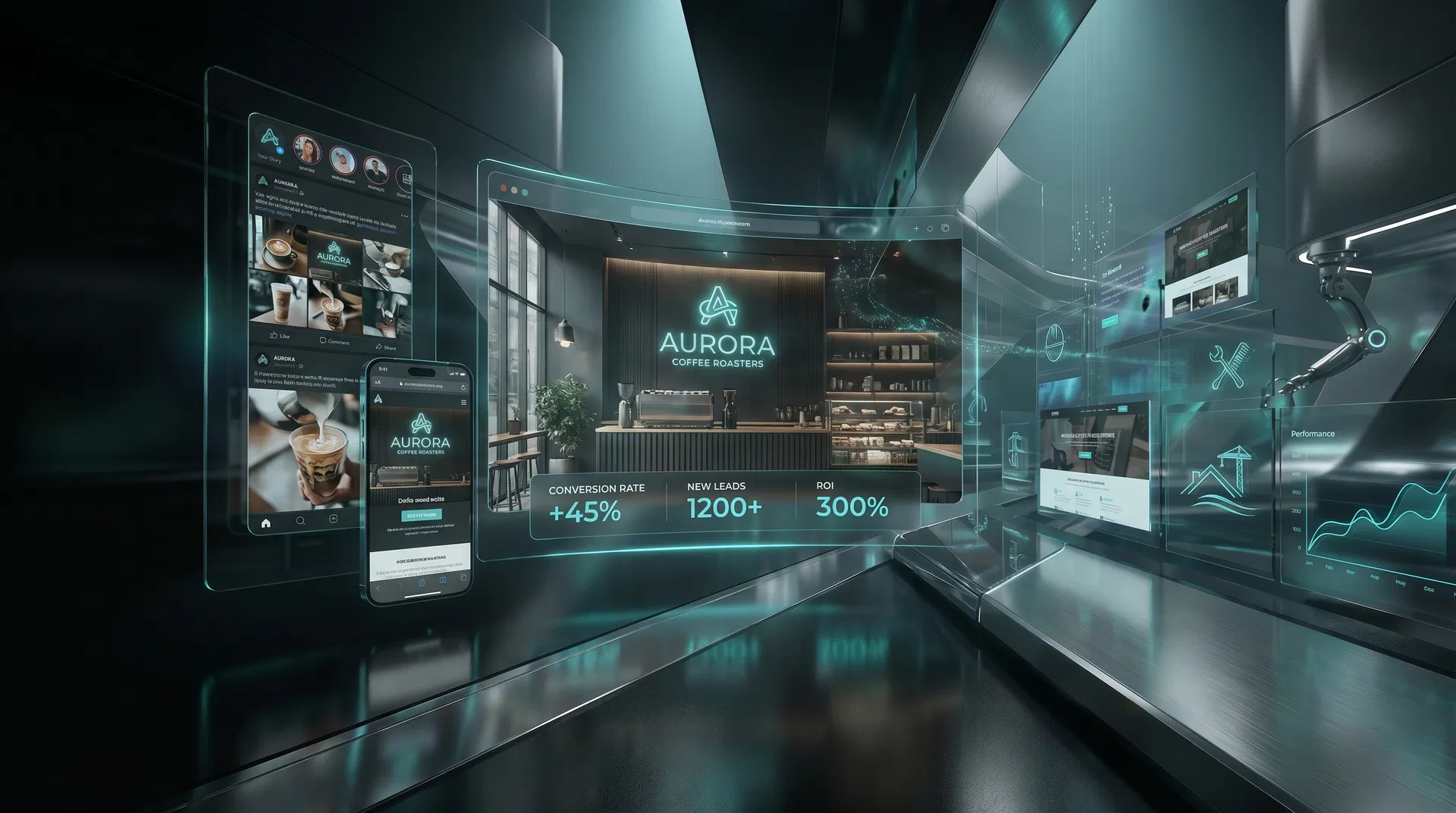 Premium digital marketing showcase concept