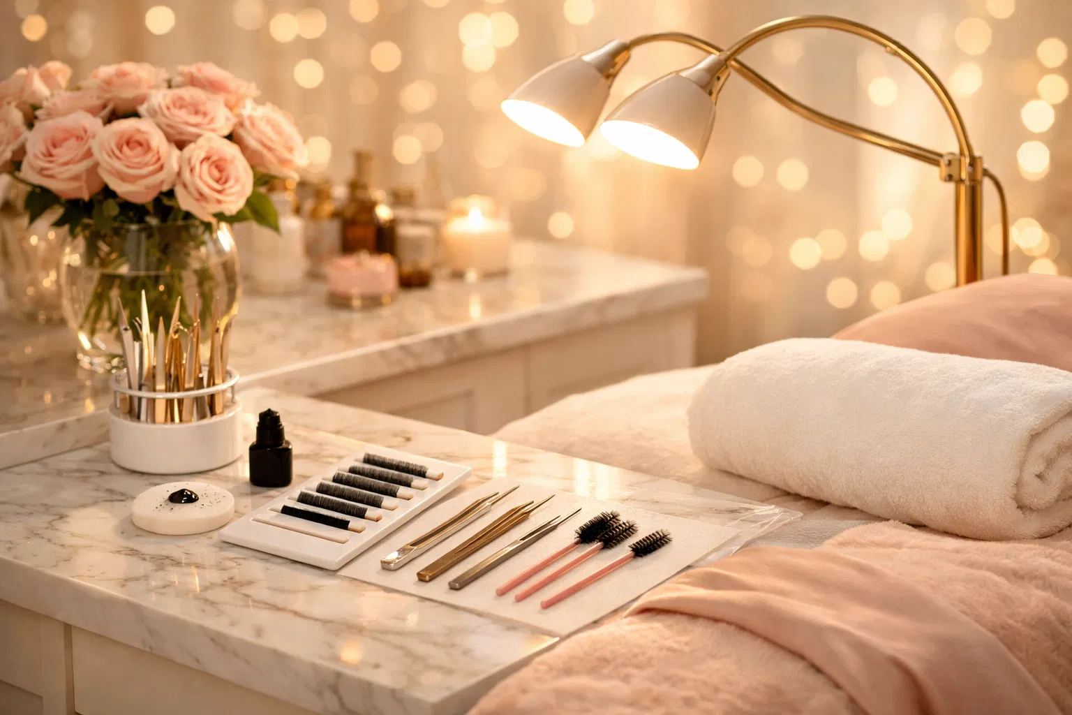 Professional lash workspace