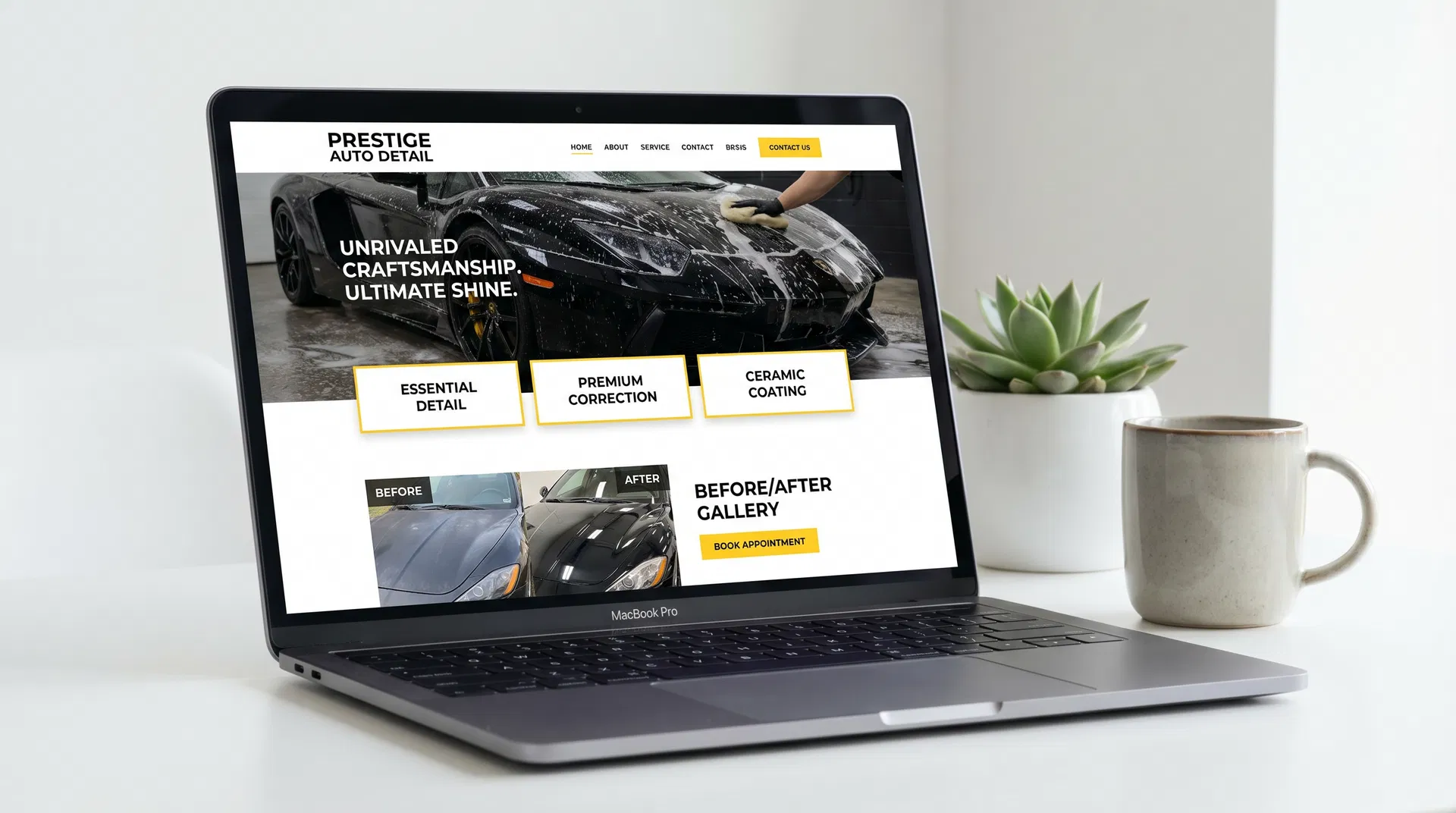 Prestige Auto Detail website — car detailing