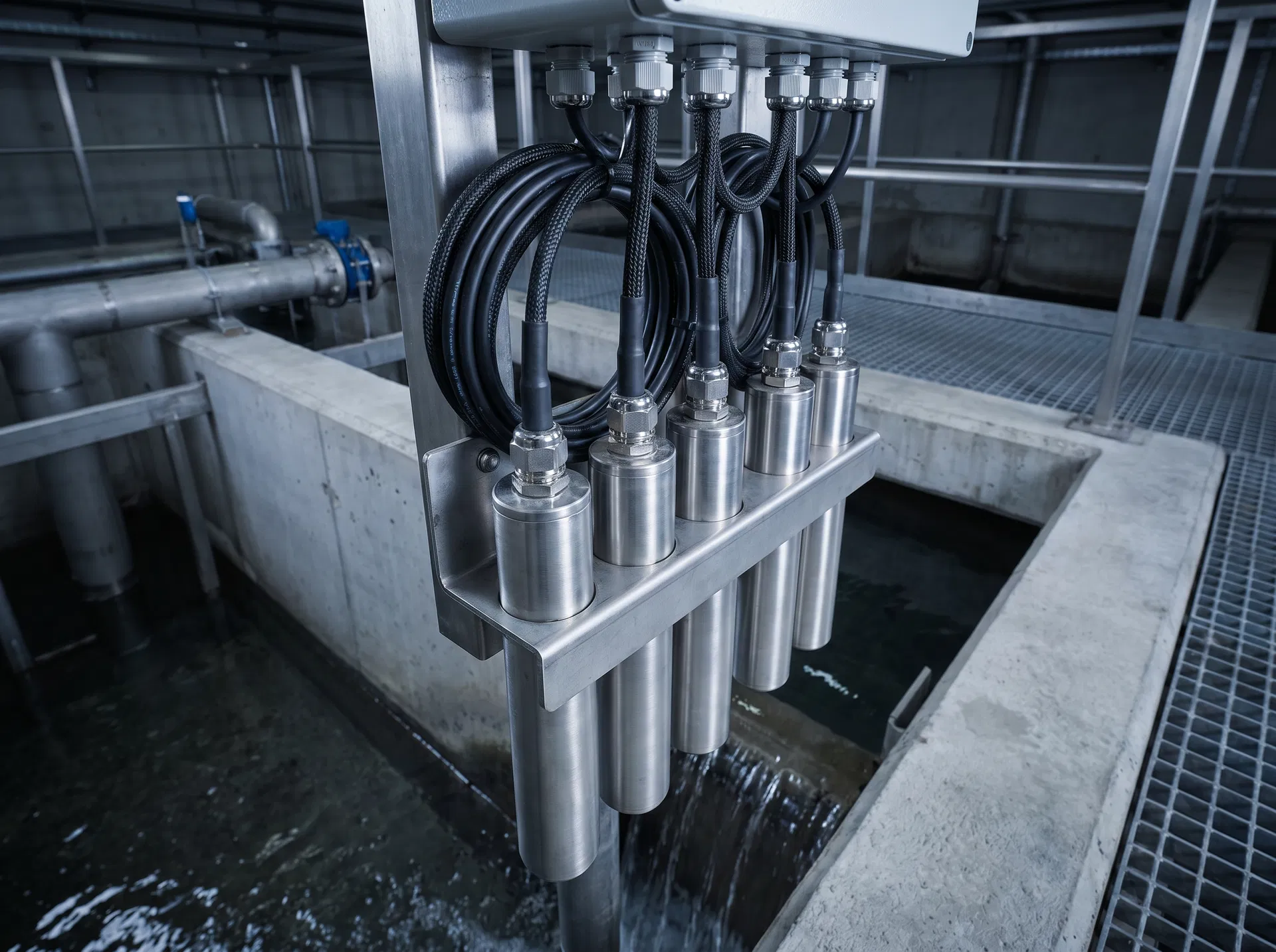 Water quality sensor array in water treatment plant