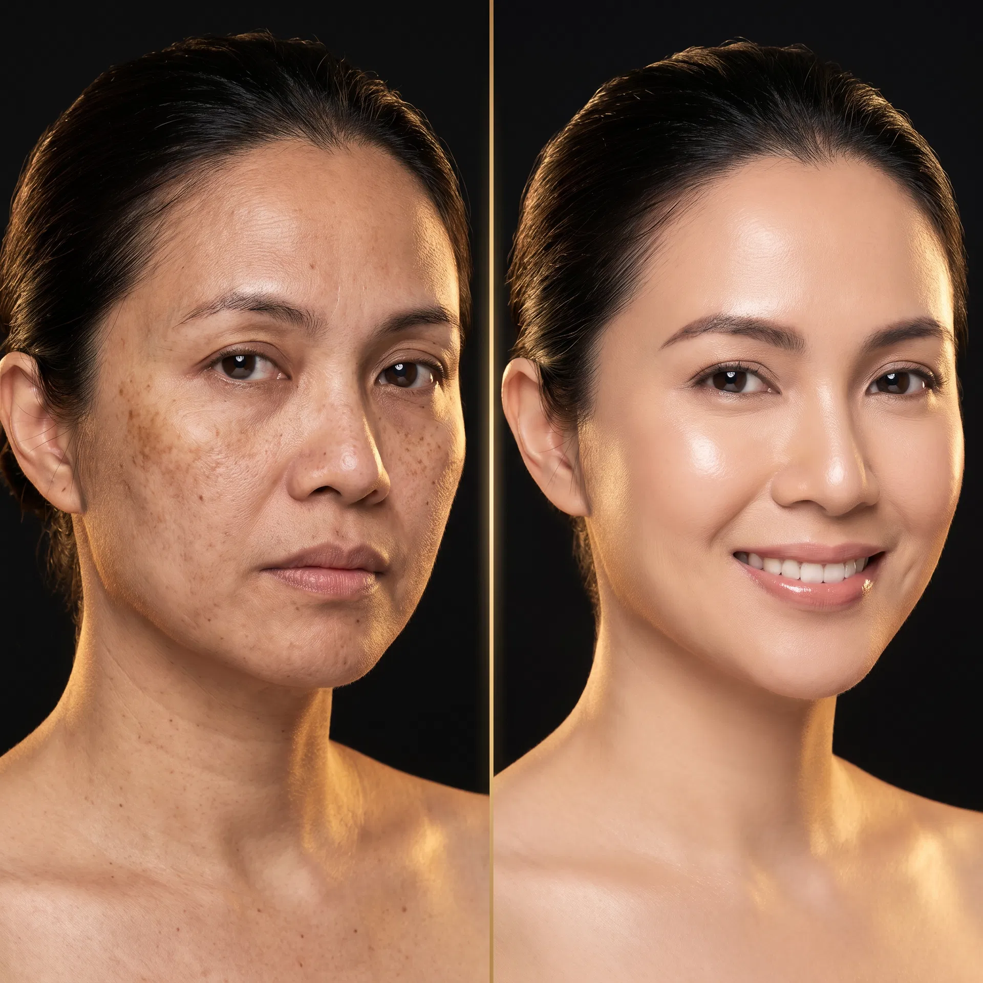 Before and after results — melasma & pekas