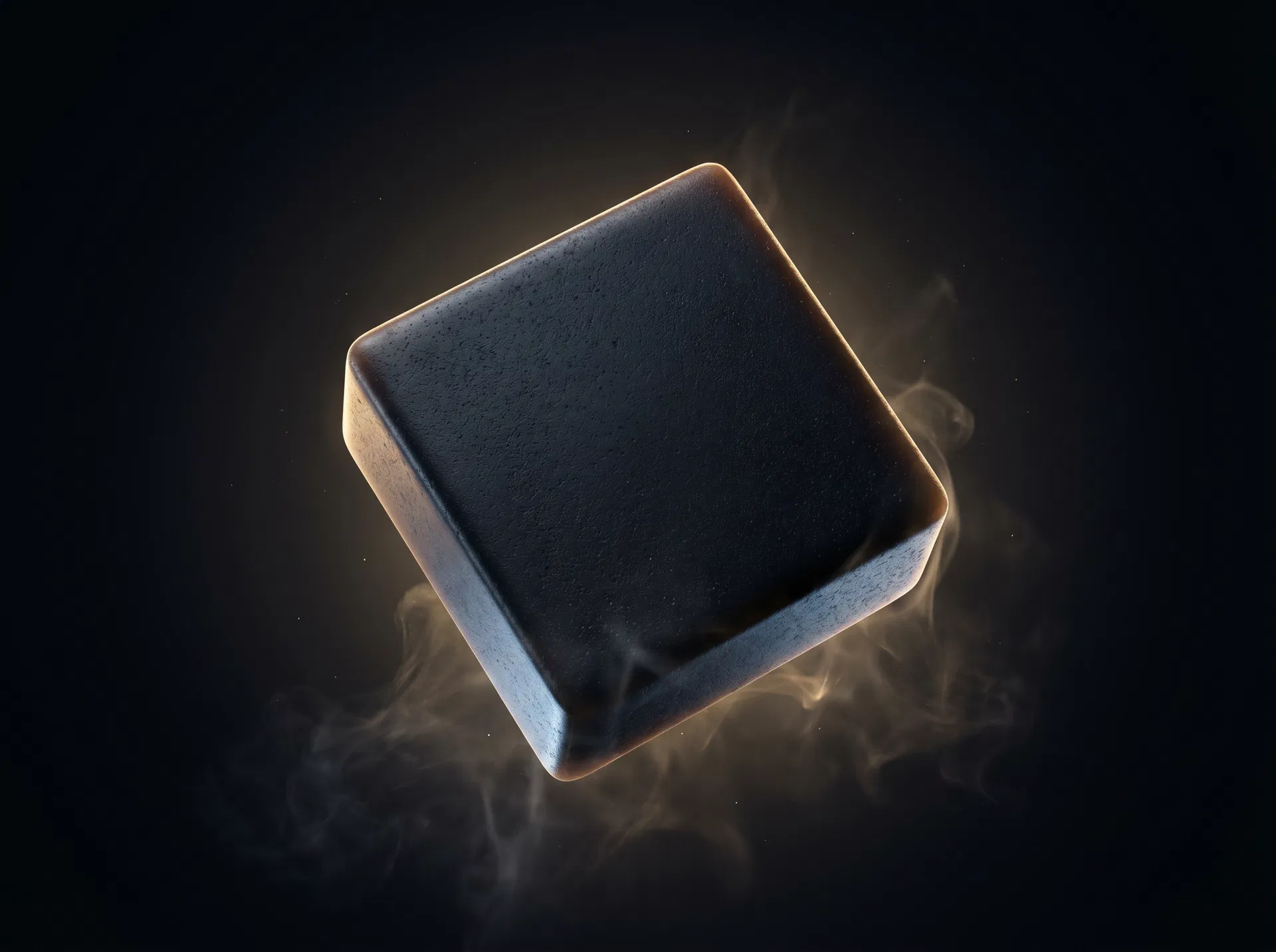 Aika's Activated Charcoal Soap — rim-lit product shot