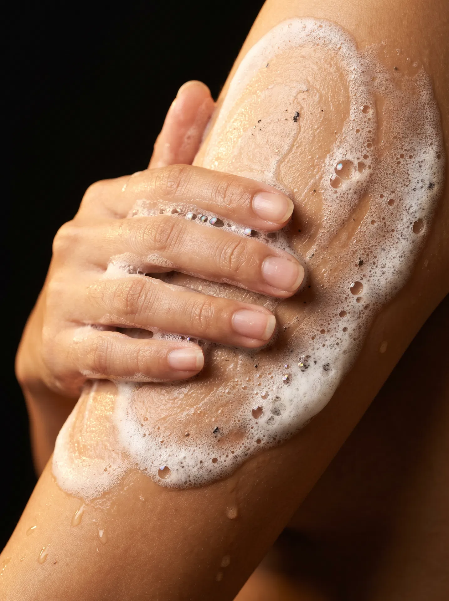 Rich lather on glowing Filipina skin