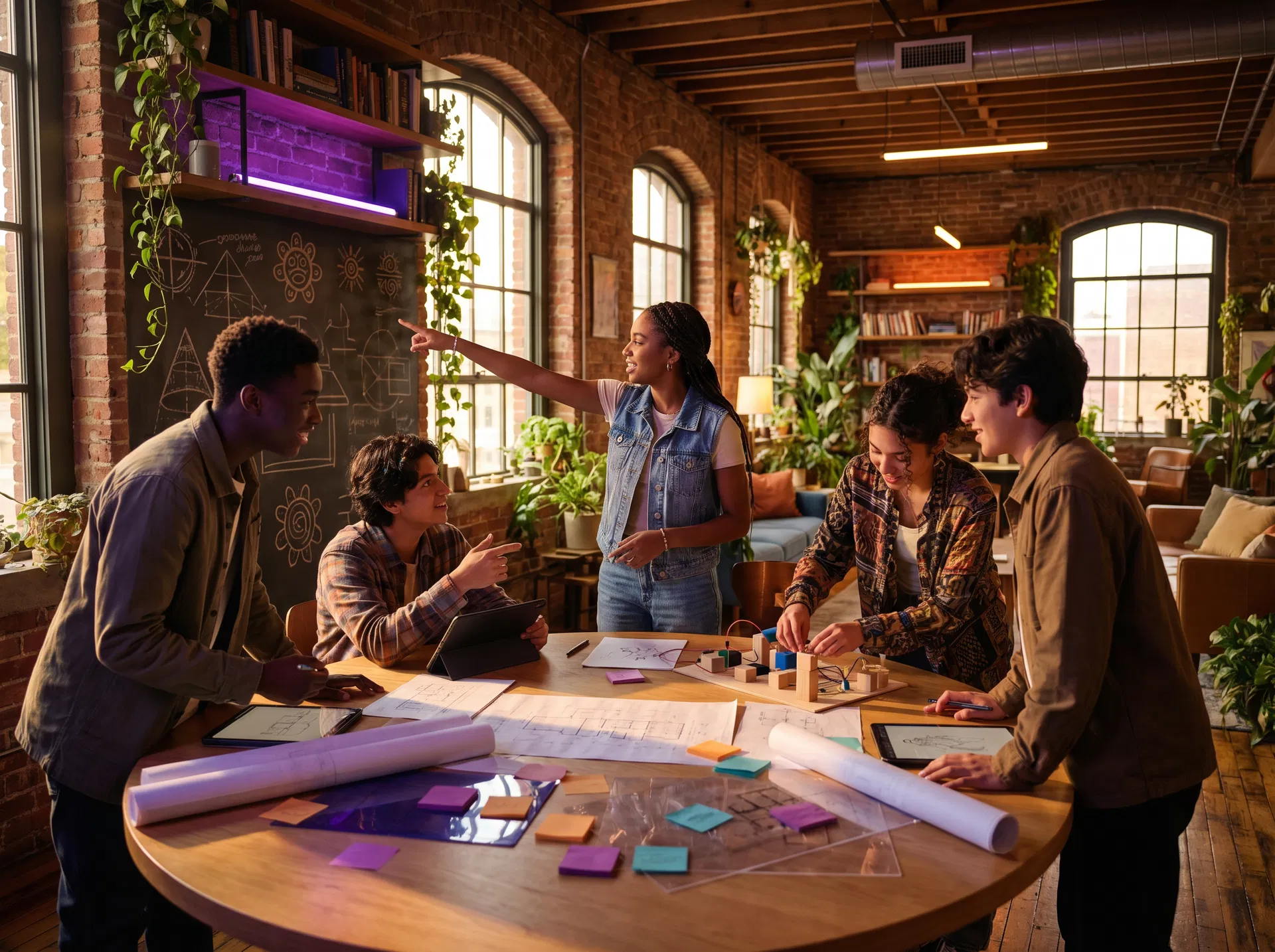 Students designing and collaborating in a CoLAB learning space