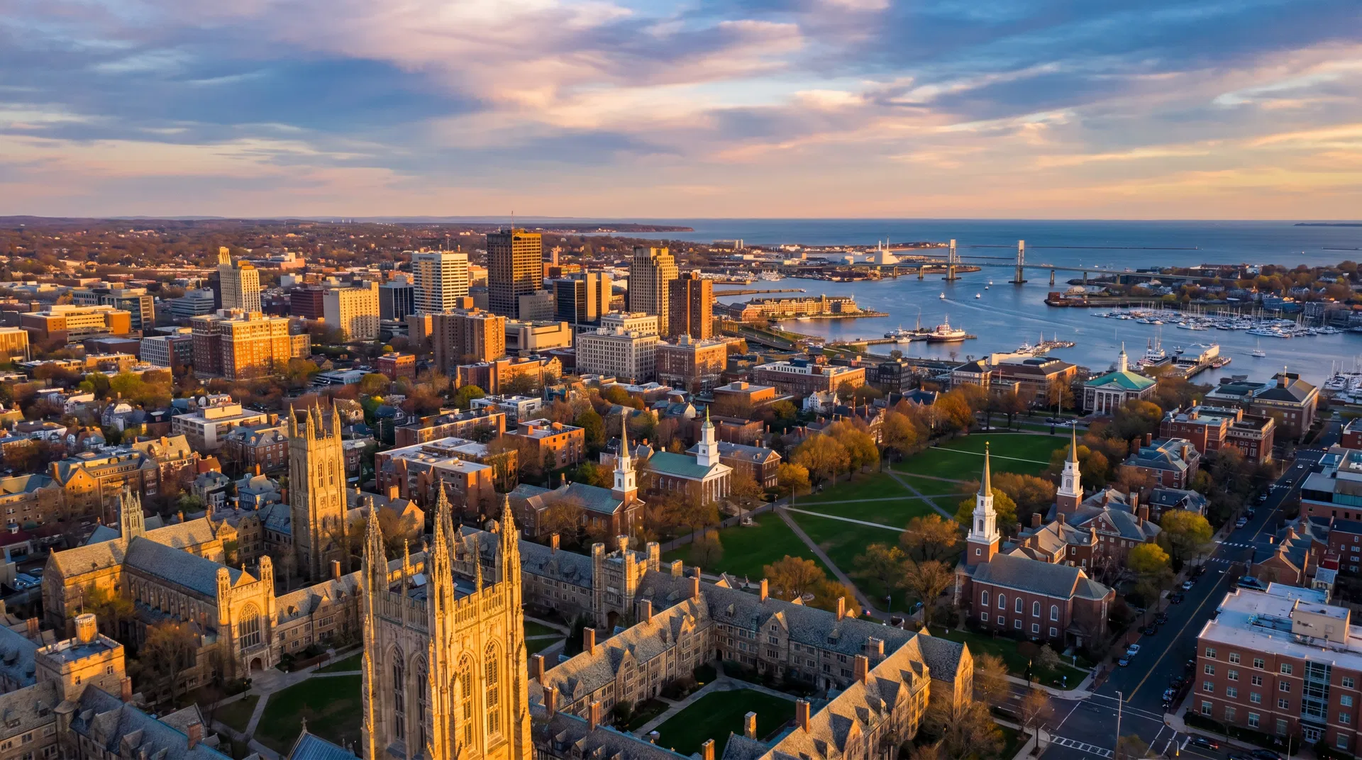 Aerial view of New Haven, Connecticut