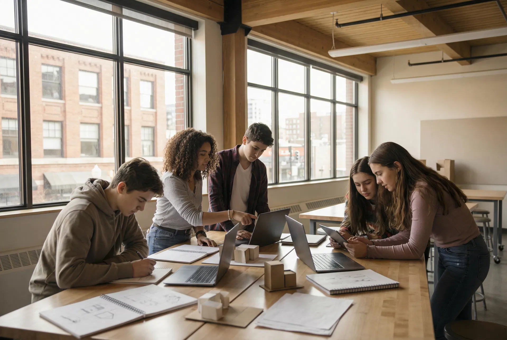 Students collaborating